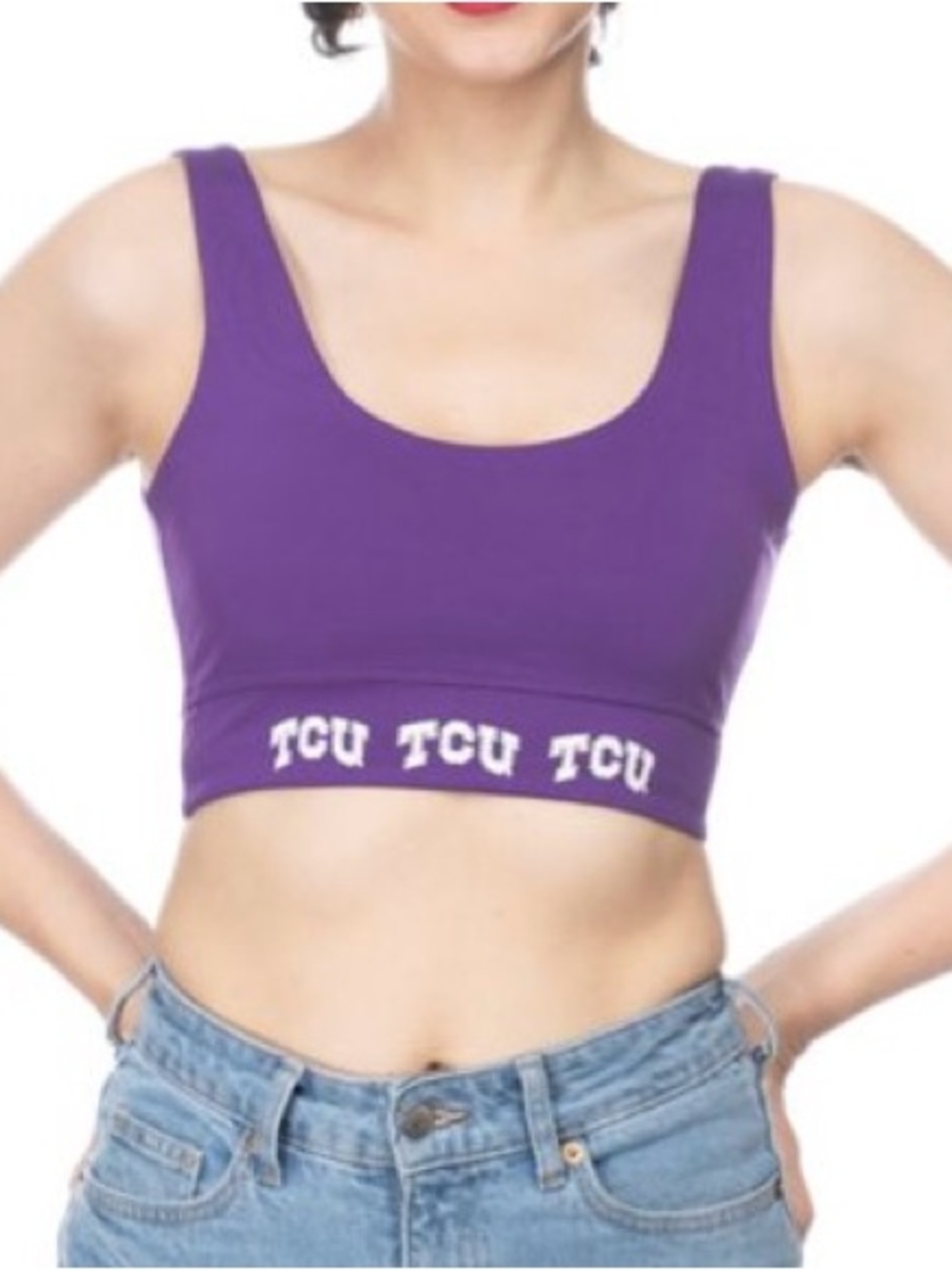 Texas Christian University TCU Purple Women's Sports Bra Size L